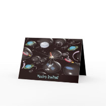 Boy's Space Birthday Invitation cards by jbranam Boy's Space Birthday Invitation cards