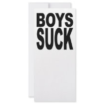 Boys Suck Rack Card Design