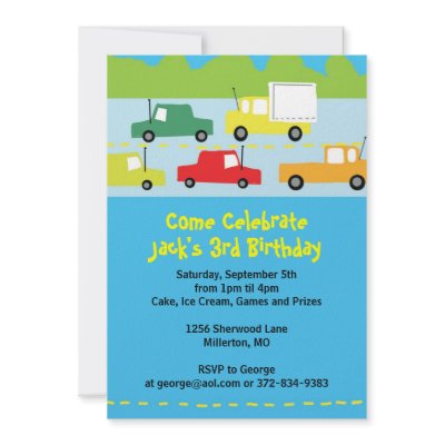 Boys Toy Car Invitations by NanandMimis