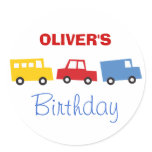 Boy's Toys Car Bus Party Favors Gift Label Sticker