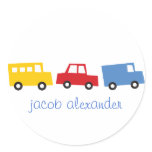 Boy's Toys Cars Bus Thank You Gift Favors Sticker