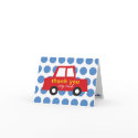 Boy's Toys Fun Cute Red Car Thank You Note Card