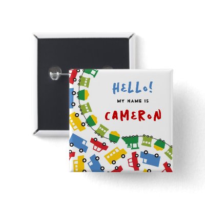 Boys' Toys Party Name Tag / Favors / Gift Button by fat_fa_tin