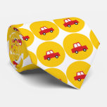 Boy's Toys Red Car Yellow Dots Fun Gift Tie ties