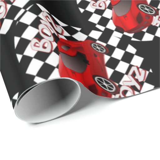 Boys Toys Red Sports Car Wrapping Paper Zazzle