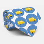 Boy's Toys Yellow Bus Blue Dots Fun Gift Tie Boy's Toys Yellow Bus Blue Dots Fun Gift Tie