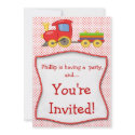 Boys Train Birthday Party Invitation invitation
