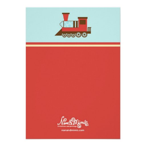 Boys train birthday party themed invitations