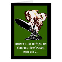 Boys will be boys birthday cards