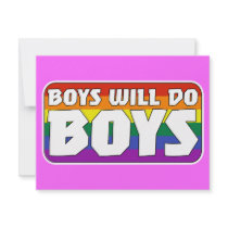 Boys Will Do Boys invitations by WildeWear Boys Will Do Boys invitations