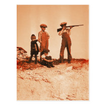 Boys with Rifle Vintage Photo postcards