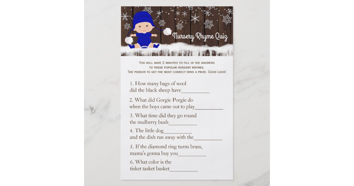 Boys Word Scramble Nursery Rhyme Baby Shower Games Flyer