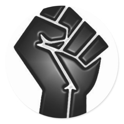 bp fist round sticker by rshirts