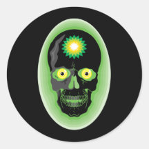 BP Skull Round Stickers
