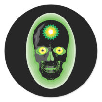 BP Skull Round Stickers