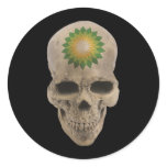 BP Skull Round Sticker