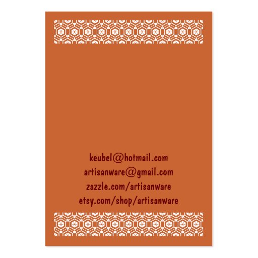 bpc Artisanware Business/Profile Card Business Card Template (back side)