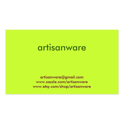 bpc Artisanware Knit Business/Profile Card Business Card Templates (back side)