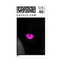 BPUR Black Cat Purple Eyes Stamps