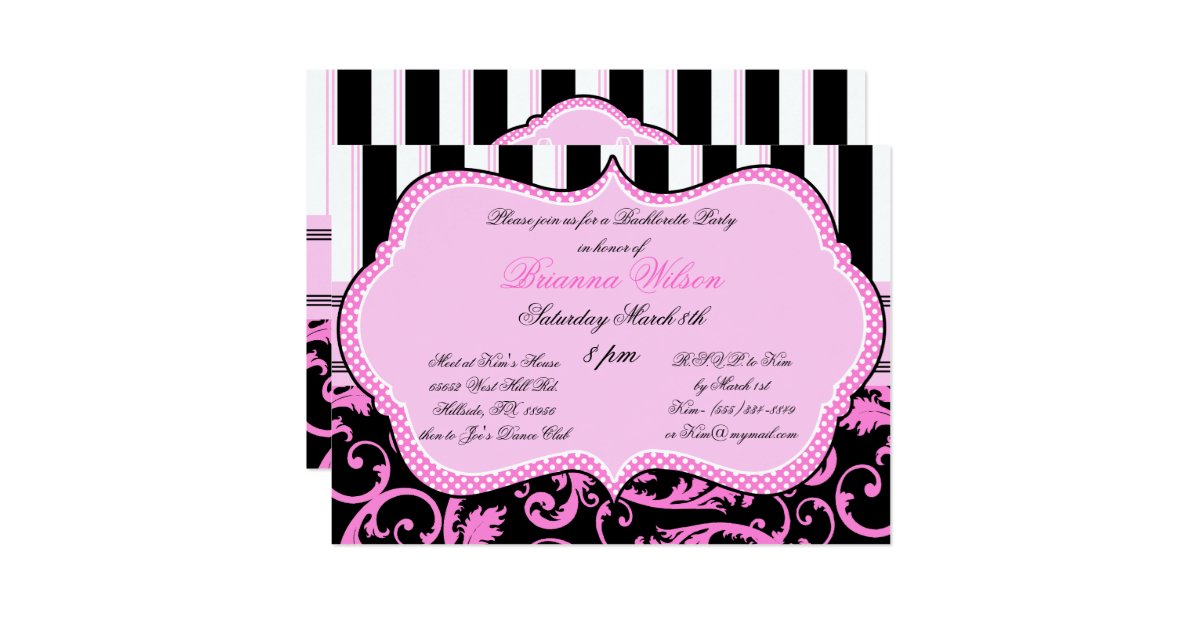 bra and size bachelorette party invitation zazzle party invitation sizes