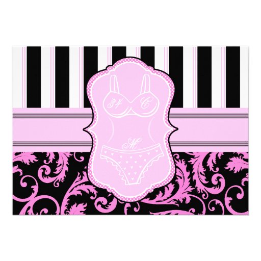 Bra and Panty Size Bachelorette Party Invitation