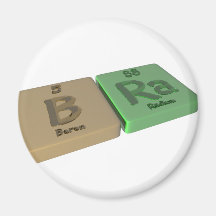 Bra as B Boron and Ra Radium Fridge Magnets