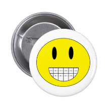 "Braces Happy Face" Button