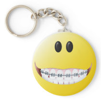 Braces Smiley Face Keychain