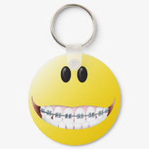 Braces Smiley Face keychains by tshirtmonkey Braces Smiley Face keychains