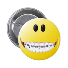 Braces Smiley Face Pin