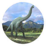 Brachiosaurus Dinosaur Round Stickers