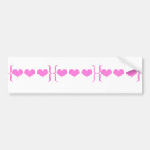 Bracket Hearts Design Bumper Stickers