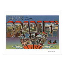 Bradley Beach, New Jersey - Large Letter Scenes Post Cards