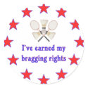 Bragging Rights Badminton Round Sticker