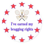Bragging Rights Badminton Round Sticker