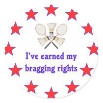 Bragging Rights Badminton Round Sticker