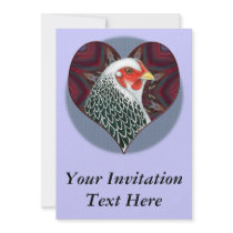 Brahma Hen Heart Invitations