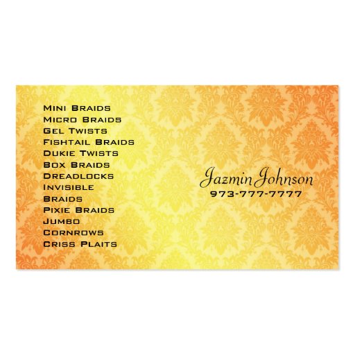 Braids Business Cards (back side)