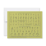 Braille Alphabet  Postcard Custom Invitations
