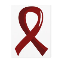 Brain Aneurysm Burgundy Ribbon 3 Post Card