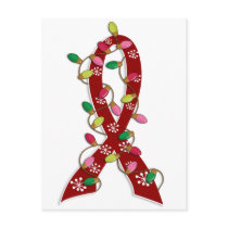 Brain Aneurysm Christmas Lights Ribbon Post Cards