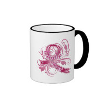 Brain Aneurysm Fight Like a Girl Flourish Mugs
