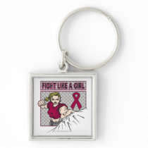 Brain Aneurysm Fight Like A Girl Punch Key Chain