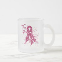 Brain Aneurysm Floral Swirls Ribbon Coffee Mugs