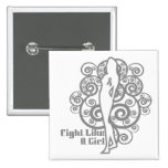 Brain Cancer Abstract Fight Like a Girl buttons