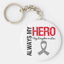 Brain Cancer Always My Hero My Daughter-in-Law Keychain