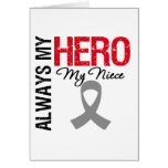 Brain Cancer Always My Hero My Niece Greeting Card