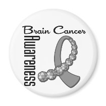 Brain Cancer Awareness Gemstone Ribbon magnets by cancerapparel Brain Cancer Awareness Gemstone Ribbon magnets