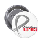 Brain Cancer Awareness Grunge Ribbon buttons
