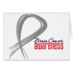 Brain Cancer Awareness Grunge Ribbon cards